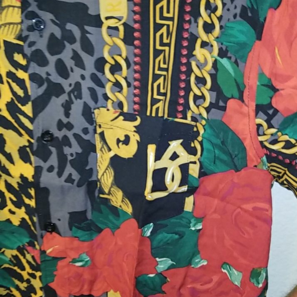 🆕️ Floral Gold Chain Woven Shirt S,M,L,XL - Picture 10 of 10